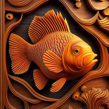 3D модель St Amphiprion bicinctus рыбы (STL)